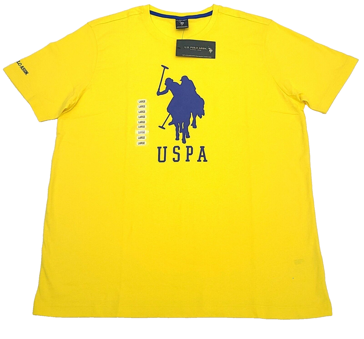 Us Polo Assn Men's T-shirt Color Yellow Size L NEW WITH ORIGINAL TAGS