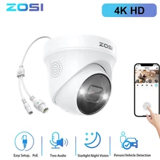 ZOSI 4K PoE Add On Security IP Camera 2-Way Audio Outdoor Person Vehicle Alert