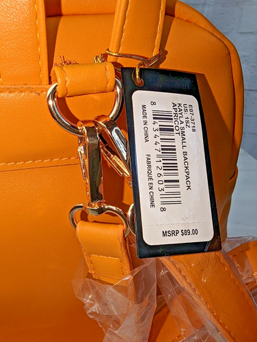 Bebe Kayla Medium Backpack Bag Apricot w Gold Accents NWT MSRP $109.00 - Picture 10 of 13