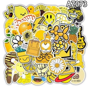 50-Pcs-Cartoon-Yellow-Stickers-Chidren-Toy-Waterproof-StickerHelmet-Car-Decals