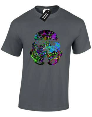 STORMTROOPER HELM PAINT SPLASH HERREN T-SHIRT LUSTIG STAR JEDI WARS YODA BOBA