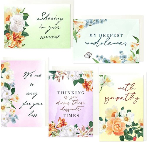 30 Pack Sympathy Cards Bulk with Ivory Envelopes Assorted Blank Inside 6"x4" - Picture 1 of 2