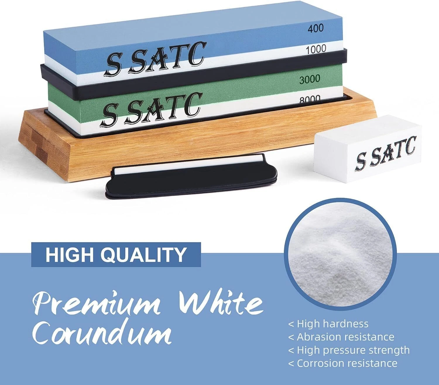 Knife Sharpening Stone Set Professional Whetstone 4 Side 400/1000/3000/8000 Grit