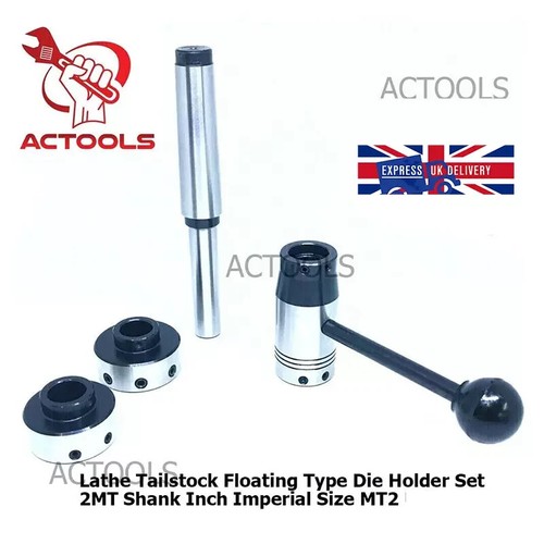 Lathe Tailstock Floating Type Die Holder Set MT2 Shank Inch Imperial Size 2MT - Picture 13 of 14