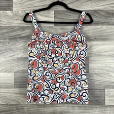 Cabi Blouse Women 6 White Rushing Ruffle Front Sleeveless Strap Top Y2K Festival