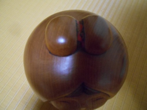 Vintage ca. 16 cm 1,1 kg Tatsuo Kato Bambus Schnee Holz Sosaku Kokeshi Puppe - Bild 12 von 13