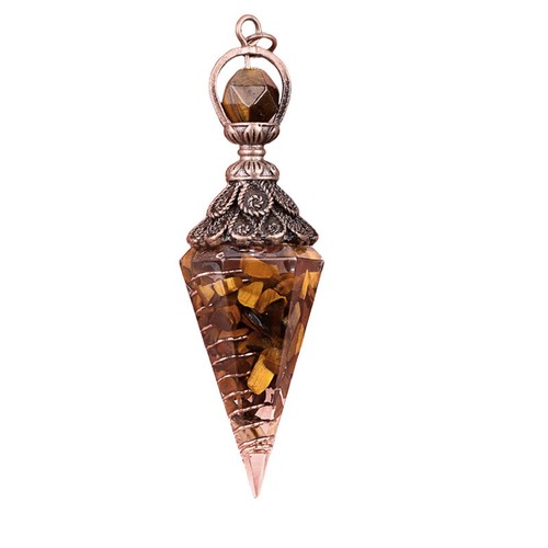 Péndulo puntiagudo hexagonal de piedra astillada para chakra de curación radiestesia adivinación - Imagen 32 de 41