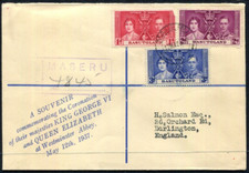 BASUTOLAND- KGVI Coronation FDC Registered Maseru to England
