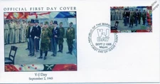 1945 WWII VJ DAY - Japanese Surrender Delegation on USS MISSOURI Stamp FDC