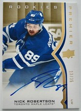 NICK ROBERTSON TORONTO 2020/21 PREMIERE ROOKIES 13/35 AUTO CARD