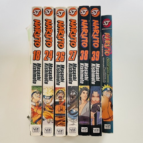 Naruto Manga Books Vol 18 24 26 27 38 39 And Naruto The Movie Manga Mixed Set