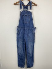 Gap size Small Women  s Blue Denim Crop Slouch Bib Overalls