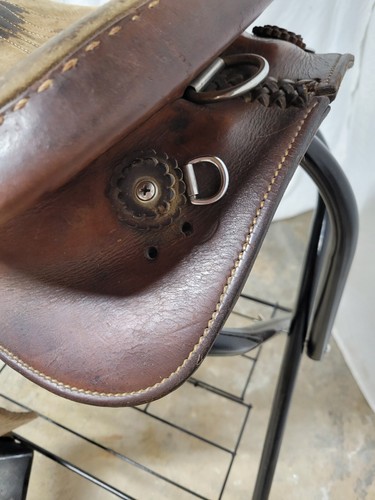 Vintage 15" Tex Tan Round Skirt Western Barrel Racing Saddle SQHB - Picture 3 of 21
