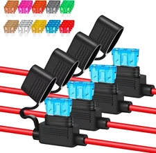 4 Packs 12AWG Inline Fuse Holder, Waterproof Automotive Blade Fuse Holder with 4