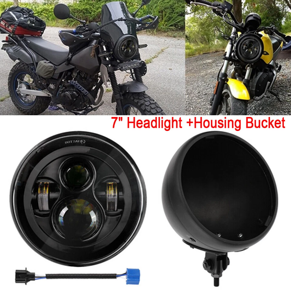 7"inch Motorcycle LED Headlight Housing Bucket For Honda Shadow Aero 750 VT750C - Imagem 3 de 4