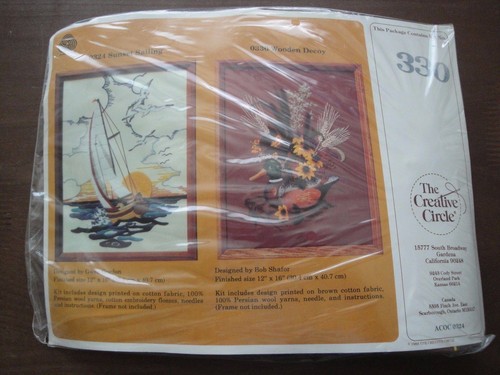 THE CREATIVE CIRCLE KIT 330 WOODEN DECOY Crewel Kit 1983 Mallard Duck/ 0233 SEA - Picture 1 of 7