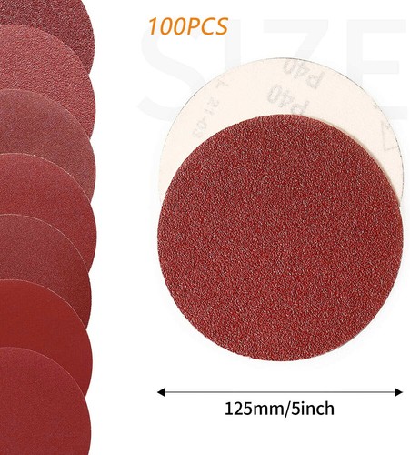 Schleifscheiben 125mm ohne Loch ungelocht Klett Exzenter Schleifpapier/blätter - Bild 4 von 7