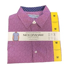NWT Nick Graham Everywhere Men's Short Sleeve Stretch Shirt Purple Small
