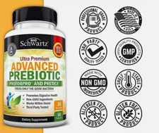 BioSchwartz Prebiotics for Advanced Gut Health Immune System Support Diet, 60 ct