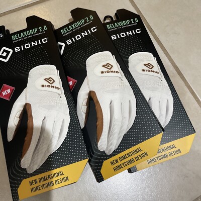 Qty 3 New Bionic Women's Relax Grip 2.0 Golf Gloves - Caramel Size Lg RH