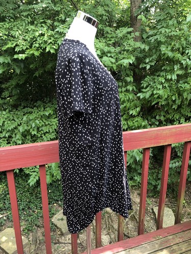 NEW Anthropologie Cloth&Stone V Neck Size S Black White Polkadot T-Shirt Dress - Picture 5 of 6