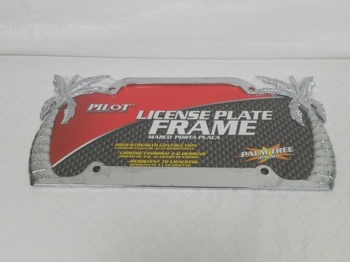 Palm Tree 3D Chrome License Plate Frame / Holder - Afbeelding 2 van 8
