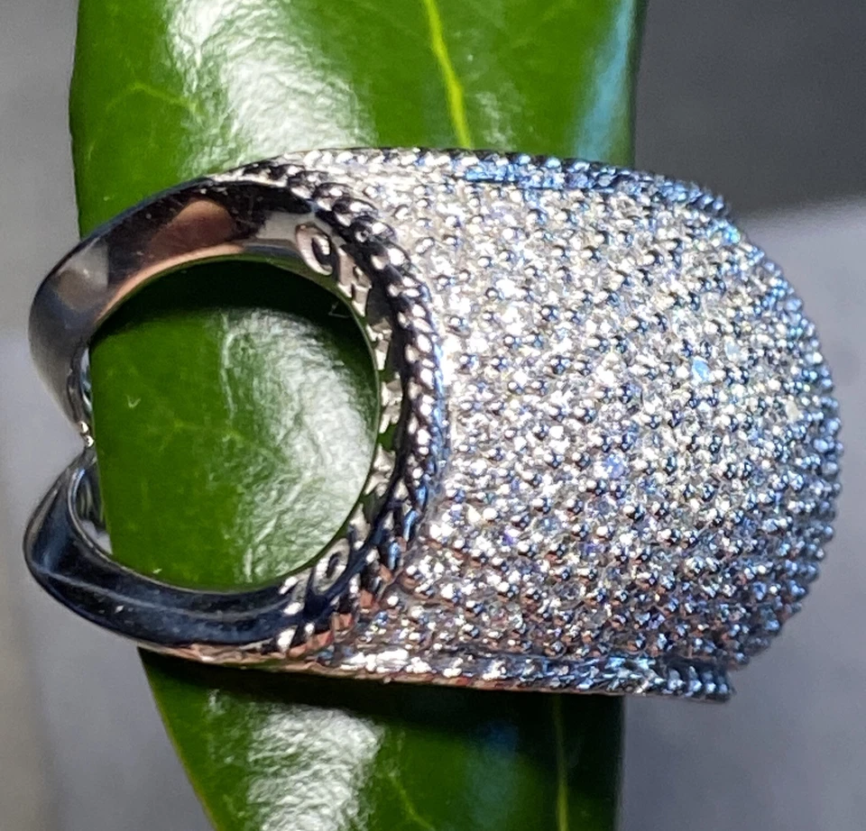 Charriol Vintage Diamond Ring Estate Fine Jewelry Pre-Owned 18K White Gold 6.25 - Image 2 of 4