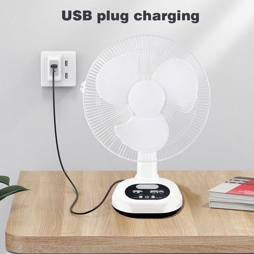 Upgraded Rechargeable Fan With solar panel, USB port, LED light and 2 Free bulbs - Picture 3 of 24