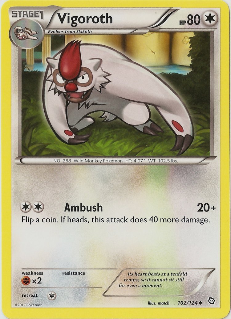 Pokemon - Vigoroth - 102/124 - Uncommon - BW - Dragons Exalted - NM