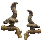 Brass Garden Tap Faucet Snake Yard Spigot Water Home Décor Living Outdoor Vintag