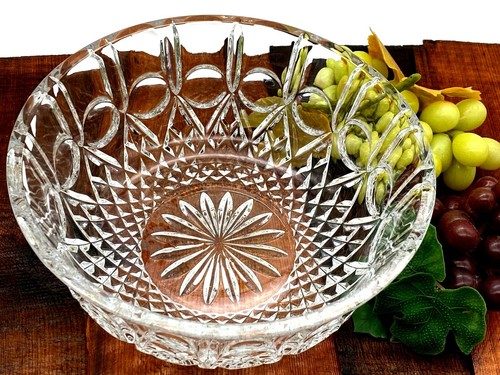 Vintage High Quality Heavy Cut Glass/ Crystal Big Bowl Dish - Picture 3 of 8