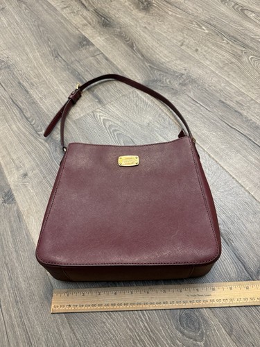 Michael Kors Burgundy Leather Purse Bag Adjustable Shoulder Strap - Picture 10 of 12
