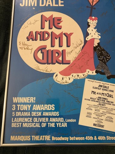 Rare Broadway Cast Signed Poster Me and My Girl Framed - Picture 3 of 12