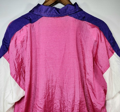 Vintage 80's WINDBREAKER TRACKSUIT Pants Jacket Set Women's M | Pink Purple - Picture 8 of 19