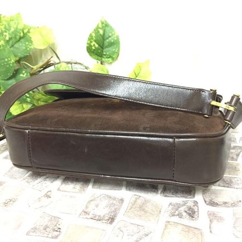 Comtesse Suede Leather Shoulder Bag Auth Brown Medium Women From Japan - Picture 4 of 10