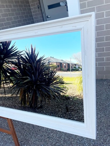 Large Full Length Wall Mirror Shabby Chic Off White Wood Frame 203x74cm - Picture 3 of 5