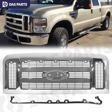 For Ford F-250 F-350 F-450 F-550 Super Duty 2008-2010 Chrome Bumper Grille Grill
