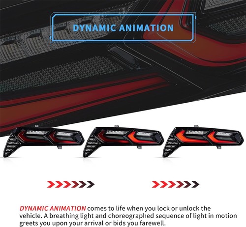 Paar Für Chevrolet Corvette C7 Getönte Voll LED Rückleuchten mit Startanimation - Bild 4 von 12