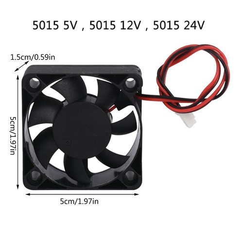 High Speed 5015 5V 12V 24V Cooling Turbo Fan Brushless for DC Cooler Blower Blac - Afbeelding 7 van 10