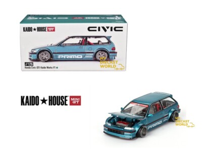 Kaido House x Mini GT Honda Civic EF Kaido Works V1 Tahitian Green KHMG126 1/64