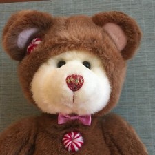 Vintage RUSS 'Cookie' Gingerbread Christmas White Bear 13" Tall, EXCELLENT 