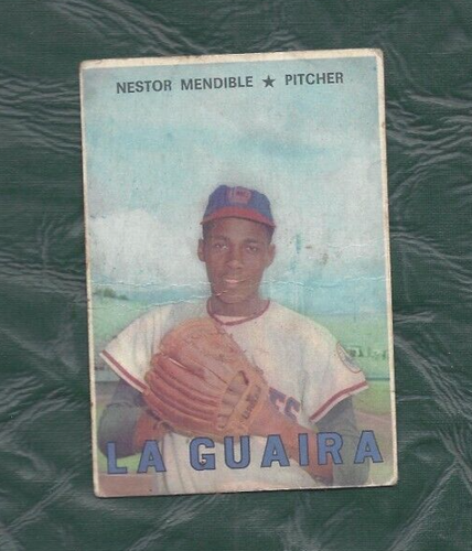 1967 Topps Venezuelan Baseballkarte #65 Nestor Mendible La Guaira GUT bkResidue - Bild 1 von 2