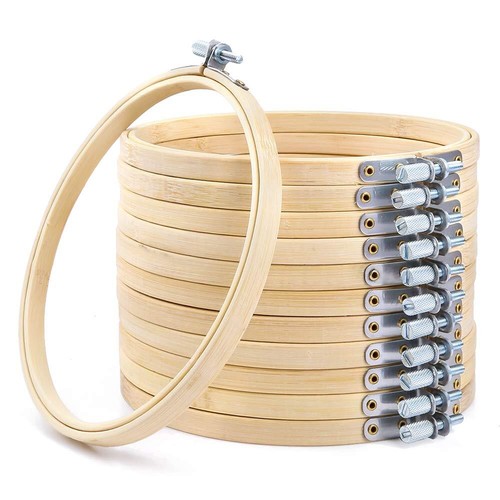 12 Stck. 6 Zoll Verstellbare Stickrahmen Kreis Kreuzstich Hoop Ring für Handwerk - Bild 1 von 7