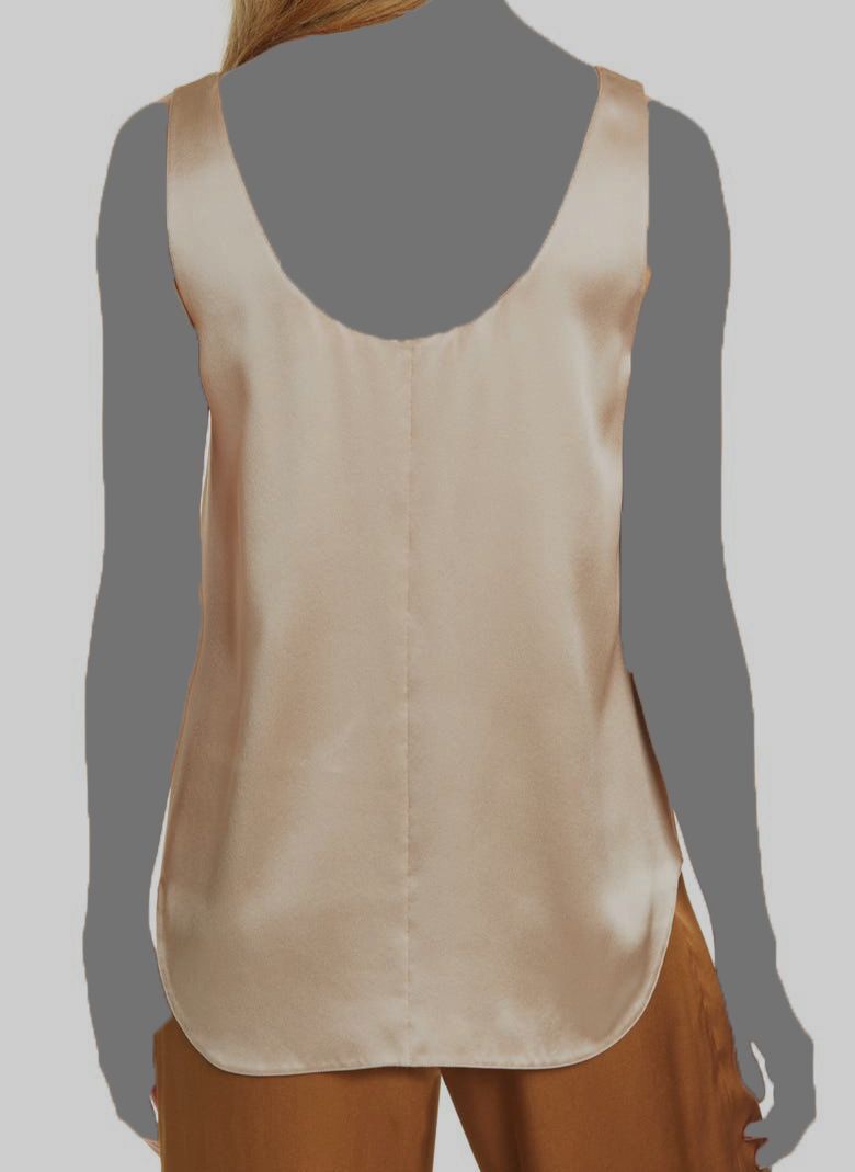 売れ筋商品|||ダナ キャラン ニューヨーク カットソー トップス レディース Women's Scoop-Neck Satin Camisole Hazelnut PINKMSTYLE Tank Top for Women Double Lined Top Scoop Neck