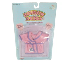 VINTAGE 1989 LEWIS GALOOB BOUNCIN' BABIES DOLL CLOTHING 3320 PINK ROBE UNOPENED