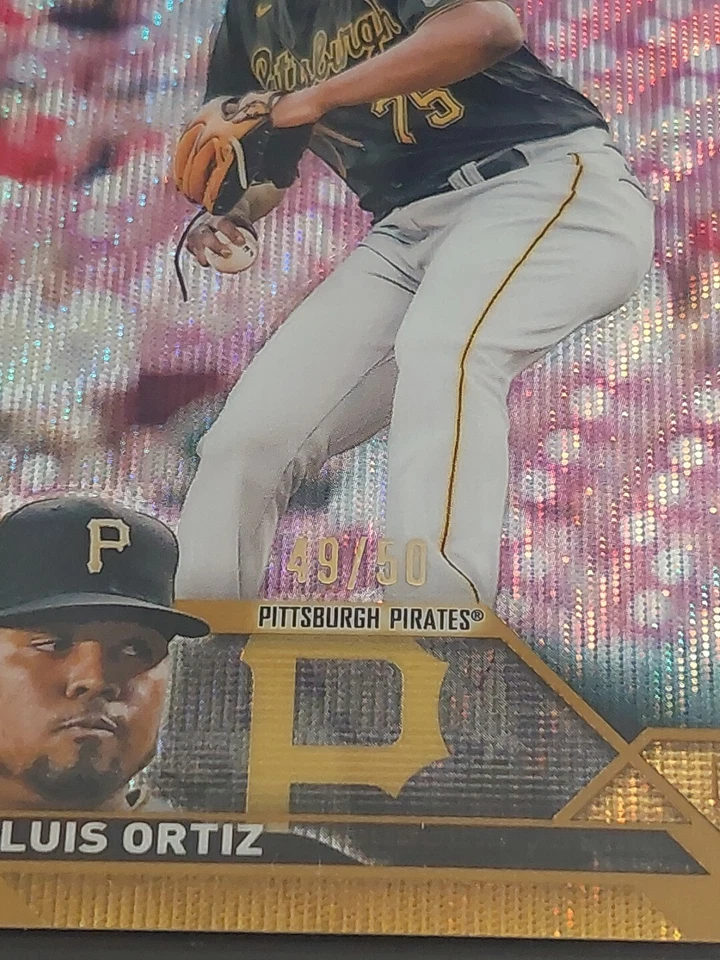 2023 Topps Chrome Gold Wave Luis Ortiz RC Guardians Pirates. GEM ESTADO PERFEITO - Imagem 4 de 4