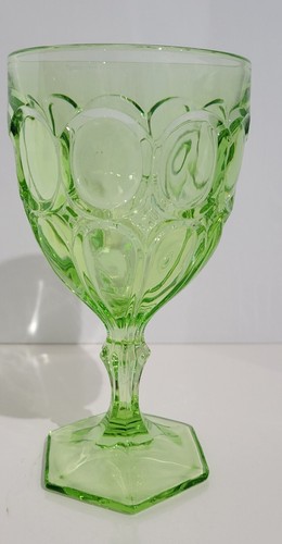 Vintage Fostoria MOONSTONE GREEN #2882 Heavy Pressed 6.5” (Set Of 2) - Picture 4 of 7