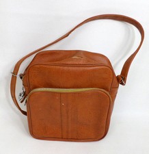 Funky Vintage Faux Leather Brown Messenger Type Bag Camera Bag