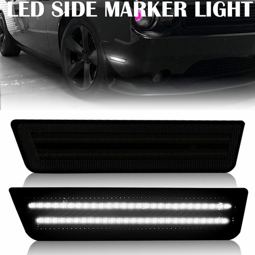 Luces de señalización LED delanteras blancas humo para Dodge Challenger 2008 2009 2010-14 - Imagen 14 de 19