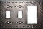 Double Toggle-Decora Mexican Handmade Punched GFI Antique Tin Switchplate